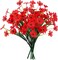 Artificial Flowers for Outdoors Fake Spring Flowers UV Resistant No Fade Faux Plastic Flowers for Hanging Planters Window Patio Porch Yard Garden Home Indoor Outside Summer Decorations(Red)